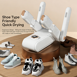 Secador de Zapatos Plegable de 4 Tubos, Secador de Botas Portátil con Temporizador y Función de Calentamiento, Compatible con Tabletas Aromáticas para Desodorizar - Product Image 5