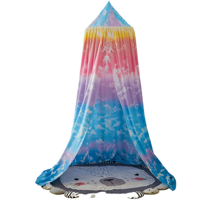 Nuovo Design 2025: Tenda da Letto Circolare <span class=keywords><strong>per</strong></span> Bambini, Colori Arcobaleno, 100% Poliestere, Oscurante, Pieghevole, con Zanzariera e Baldacchino - Product Image 1