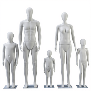 نموذج عرض كامل للجسم مع رأس بلاستيكي، ديكورات لمتاجر ملابس الأطفال، نماذج عرض للملابس للرجال والنساء بالجملة - Product Image 1