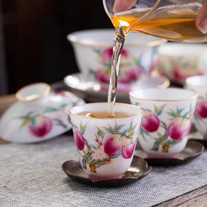 Nouveau produit : Ensemble de 9 pièces de services à thé en porcelaine, finition peinture à la poudre Grand Maître, pour salon - Product Image 2