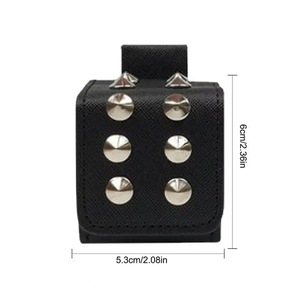 Étui pour balles de golf carré créatif Sac de golf suspendu à la taille portable Pochette pour balles de golf en cuir PU durable avec rivet - Product Image 2