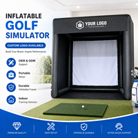 Écran de simulateur de golf gonflable en gros, enclos d'entraînement de golf portable pour intérieur avec cadre durable