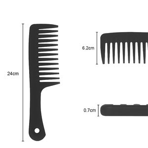 Peigne à dents larges professionnel personnalisé avec logo, grand peigne noir pour salon, démêle les <span class=keywords><strong>cheveux</strong></span> humides et secs, peigne de coiffure pour salon - Product Image 6