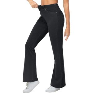 Pantalones vaqueros elásticos de mujer con corte acampanado, pierna ancha, estilo jeggings, con bolsillos, transpirables, de mezclilla, fáciles de poner. - Product Image 1