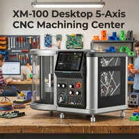 Machine CNC de bureau intelligente 5 axes avec sonde sans fil, calibrage automatique et système de magazine dissimulé pour 6 outils