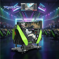 Simulador de Carreras Renixsim, Configuración Completa, Arena de Carreras Multijugador, Cabina de Simulación con Pantalla Triple GT05, Plataforma de Movimiento Completo con 4 Actuadores