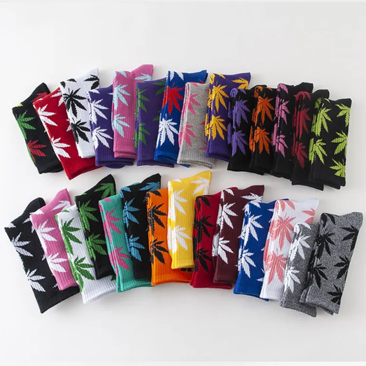 Unisex High Quality Cheap Cotton Colorful Long Men Tube Crew Weed Socks