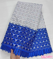 Vente en gros de tissu de dentelle guipure de haute qualité pour fête tissu de dentelle guipure fleur tissu de dentelle africaine avec paillettes