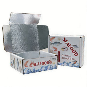 Boîtes Isolées en Aluminium Personnalisées avec Rabat en Aluminium, Emballage d'Isolation pour Chaîne du Froid, Emballage pour Aliments Frais et <span class=keywords><strong>Congelés</strong></span>, Caisses en Carton Ondulé pour Avion - Product Image 1