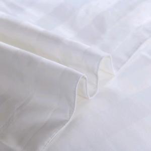 أطقم ملاءات سرير قطنية 100% لفنادق، أطقم ملاءات سرير قطنية نقية مخططة من القطن الكتاني، أطقم ملاءات سرير لفنادق قطنية بيضاء للسرائر - Product Image 5