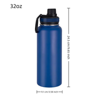 Bouteille d'eau isotherme en acier inoxydable de 40 oz à double paroi sous vide, étanche, à large ouverture, pour le camping, les activités de plein air et les voyages