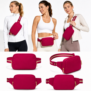 USA Warehouse Nylon Webbing Fanny Pack Sports Running Crossbody Bag Multifunctional Phone Waist Bag For <b>Men</b> Women - Product Image 1