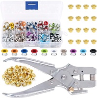 Haut de gamme 400 ensembles de 11 couleurs 5mm métal câble anneau ensemble oeillet poinçon pince cors trou outils d'installation pince oeillet pince