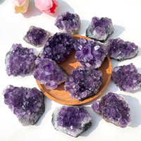 Cristaux de quartz améthyste naturels de haute qualité, en grappe, pour la lithothérapie (Reiki)