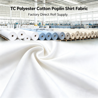 Tissu Oxford uni 170 g/m² 60 % coton et 40 % polyester, technique tissée, pour chemise de fille, teinture unie