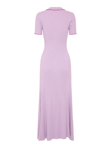 YAZ5542 - Vestido Camisero de Encaje con Malla, Nuevo, Ajustado a la Cintura, Color Puro, Elegante - Product Image 4