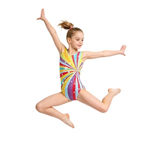 Justaucorps de gymnastique pour filles, sans manches, en spandex, scintillant, coloré, une pièce, tenue de gymnastique pour enfants - Product Image 4