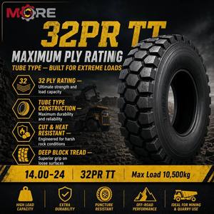 ยาง MORE H108A 14.00-24 OTR 32PR TL Rock Bias E3 ใหม่ สำหรับรถเกรดเดอร์ HONGHUA  งานก่อสร้างเหมือง  รับน้ำหนัก 10500 กก. - Product Image 1