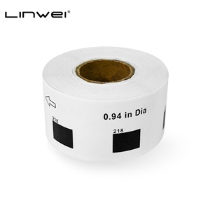 Etiquetas Redondas Compatibles con Brother de Alta Calidad, Diámetro 24 mm, Dk-11218, Dk 218, Dk 1218, 1000 Etiquetas por Rollo, Sin Soporte para Etiquetas - Product Image 1