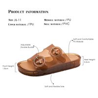 Sandales transparentes en gelée personnalisées OEM pour femmes, à double bride, plateforme, boucle en PVC transparent, pour la plage et les centres de villégiature, vente en gros