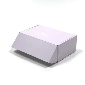 กล่องกระดาษลูกฟูกสำหรับบรรจุอาหารกล่องสีม่วงสำหรับจัดส่งสินค้าใหม่