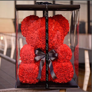 40Cm Màu Đỏ Gấu Bông Của Hoa Hồng Hoa Nhân Tạo Giáng Sinh Hộp Quà Tặng Cho Phụ Nữ Valentine Của Món Quà Ngày Gấu Sang Trọng - Product Image 3