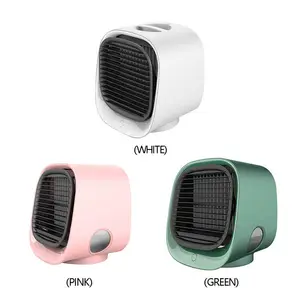 Mini ar condicionado portátil, ventilador resfriador usb led ventilador umidificador de vento frio