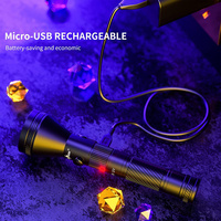 Lampe torche LED UV rechargeable par USB, lampe UV 365nm, corps en alliage d'aluminium, étanche IP44, 500 lumens, utilisation quotidienne, utilisation d'urgence, CE