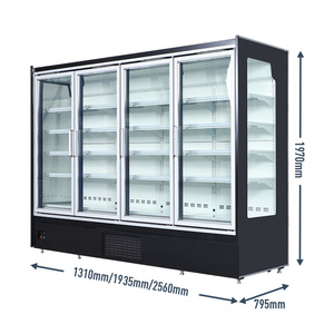 Congelador Comercial Vertical, Refrigerador de Bebidas con 4 Puertas de Vidrio - Product Image 1