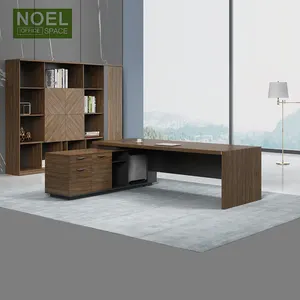 table top with 2.0mm same color pvc edge band Luxury MFC material Modular Office Furniture CEO Executive Desk