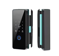 Serrure de porte intelligente automatique à empreinte digitale, système de sécurité moderne pour porte en verre sans cadre avec application de contrôle à distance, idéal pour bureaux et hôtels