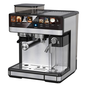 Machine à café expresso professionnelle Bean-to-Cup à double chaudière, avec fonction de mousseur à lait numérique automatique et poignée pour capsules, affichage numérique - Product Image 1