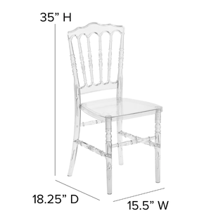 Chaises Napoléon en plastique transparent d'hôtel de mariage en acrylique de cristal clair à vendre à bas <span class=keywords><strong>prix</strong></span> d'usine en gros - Product Image 3