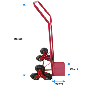 800lbs स्टील पी-हैंडल हाथ ट्रक 13 "न्यूमेटिक पहियों के गोदाम हाथ ट्रॉली - Product Image 6