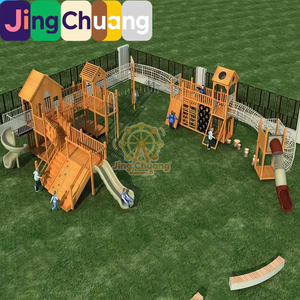 Tobogán de Madera Pequeño con Columpio Combinado, Instalaciones de Entretenimiento <span class=keywords><strong>Infantil</strong></span> de Madera para Jardín de Infancia, Tobogán de Madera para Parque - Product Image 3