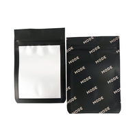 Pochette en plastique métallisé à fermeture éclair, impression personnalisée, anti-odeur, pochette plate pour fenêtre, sacs d'emballage en Mylar noir mat