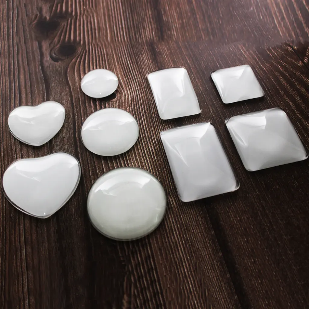 Sublimation Blank Glass Crystal Message Sticker Home Decor Fridge Magnets