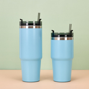 Taza <span class=keywords><strong>de</strong></span> agua para coche <span class=keywords><strong>de</strong></span> acero inoxidable 600 <span class=keywords><strong>de</strong></span> doble pared <span class=keywords><strong>de</strong></span> gran capacidad <span class=keywords><strong>de</strong></span> 1000ML/304 ML con botella <span class=keywords><strong>de</strong></span> agua aislada con pajita - Product Image 3