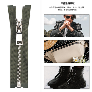 Oco nhà máy tùy chỉnh mở dây kéo 5 # kim loại dây kéo quần áo phụ kiện cá nhân tùy chỉnh kim loại sáng bóng dây kéo cho áo khoác may mặc - Product Image 5