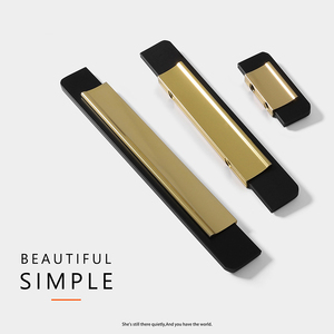 Phong Cách Châu Âu Màu Đen Tủ Quần Áo Cửa Xử Lý Cổ Phiếu Nhôm Hợp Kim Tủ Ngăn Kéo Nhôm Hiện Đại Đồ Nội Thất Xử Lý Cho Tủ - Product Image 2