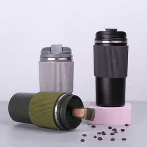 450ml Double Wall Stainless Steel Tumbler with Non-Slip Silicone Sleeve for Camping Insulated Coffee <b>Mug</b> for Outdoor Adventures - Product Image 5