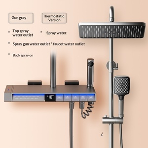 Juego de ducha moderno para baño, color gris plomo, con potente boquilla de refuerzo para el hogar - Product Image 6