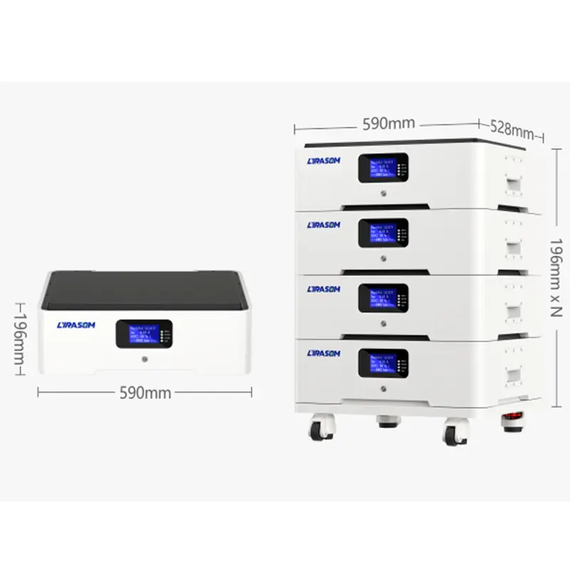 Sistemi di accumulo di energia impilabili 20kw 51.2v batteria al litio Power Station prismatica primaria Off batteria al litio per ciclo