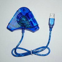 Adaptateur USB Triangulaire Double Port en Plastique Convertisseur de Manette de Jeu Câble Adaptateur pour Manette de Jeu PS2 PC Double Port