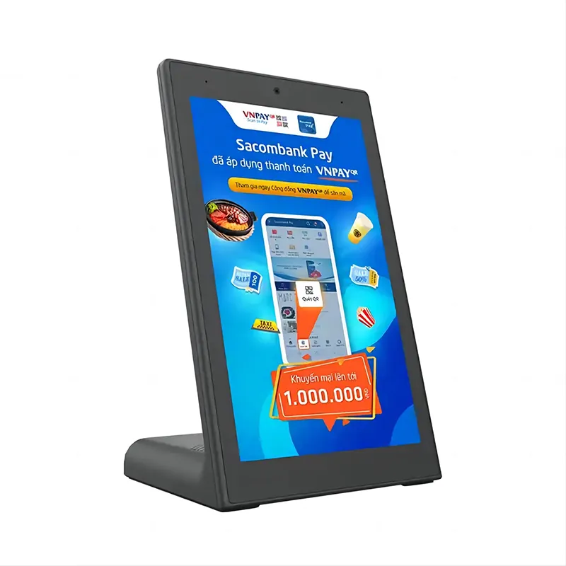 L shape touch screen ordering system LCD panel android tablet desktop tablet for customer feedback restaurant hotel