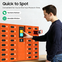 Casier de recharge intelligent à 32 compartiments avec reconnaissance faciale, mot de passe et carte IC, stockage haute densité pour téléphones portables, idéal pour les écoles et les bureaux