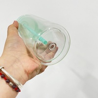 Boule à neige facile à bricoler Tasses à café en verre clair réutilisables avec trou pré-percé verre boule à neige gobelet verres à bière
