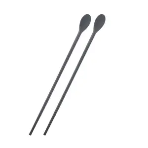 Silicone non-slip chopsticks spoons drink stirring rods cocktail stirring spoons ice cube stirring chopsticks stirring spoons