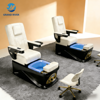 Salon de manucure de luxe meubles beauté moderne Whirlpool pédicure chaise pas de plomberie lumière surf Spa fauteuil de massage pour pédicure