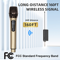 Depusheng W102 Microphone sans fil sans fil karaoké Microphone sans fil portable 2 canaux Recevoir micro pour scène